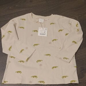 NWT Kids Crocodile Print Long Sleeve Shirt From Zara